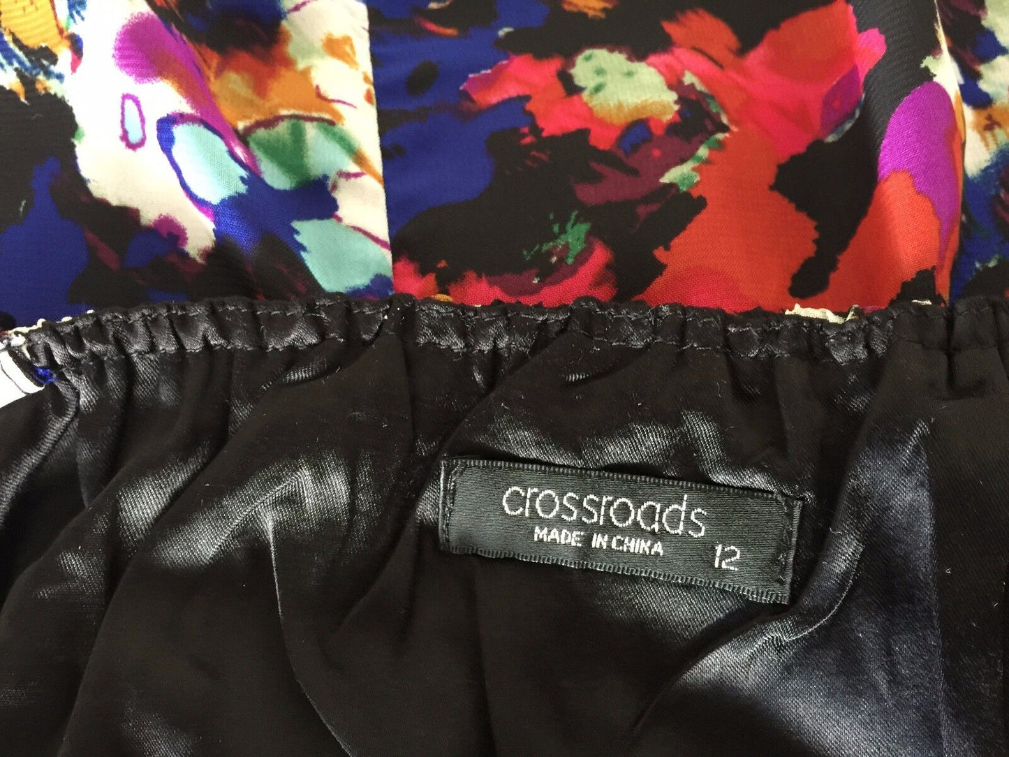CROSSROADS Dress Multi Colour Print Sleeveless Asymmetric Hem Size 12 Gorgeous