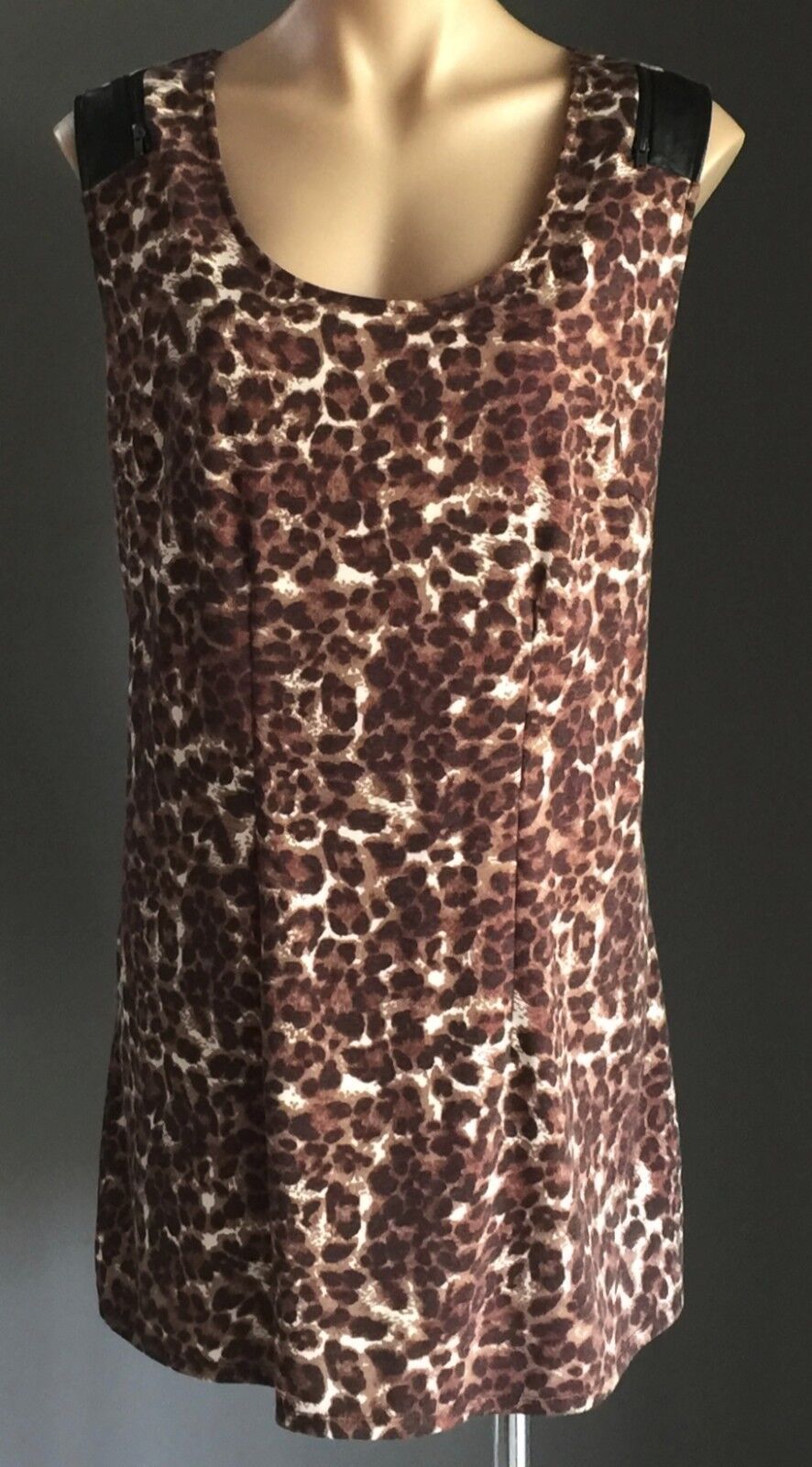CROSSROADS Top Animal Print Sleeveless Long Tunic Mini Dress Plus Size XXL 20