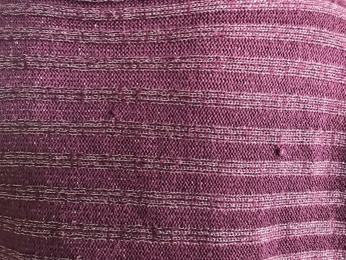 CROSSROADS Knit Top Cold Shoulder Buckle Purple Berry & Silver Lurex Stripe 14