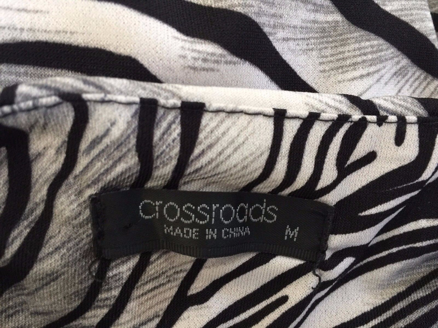 CROSSROADS Dress Taupe Beige Black Sleeveless Handkerchief Size M 10 12