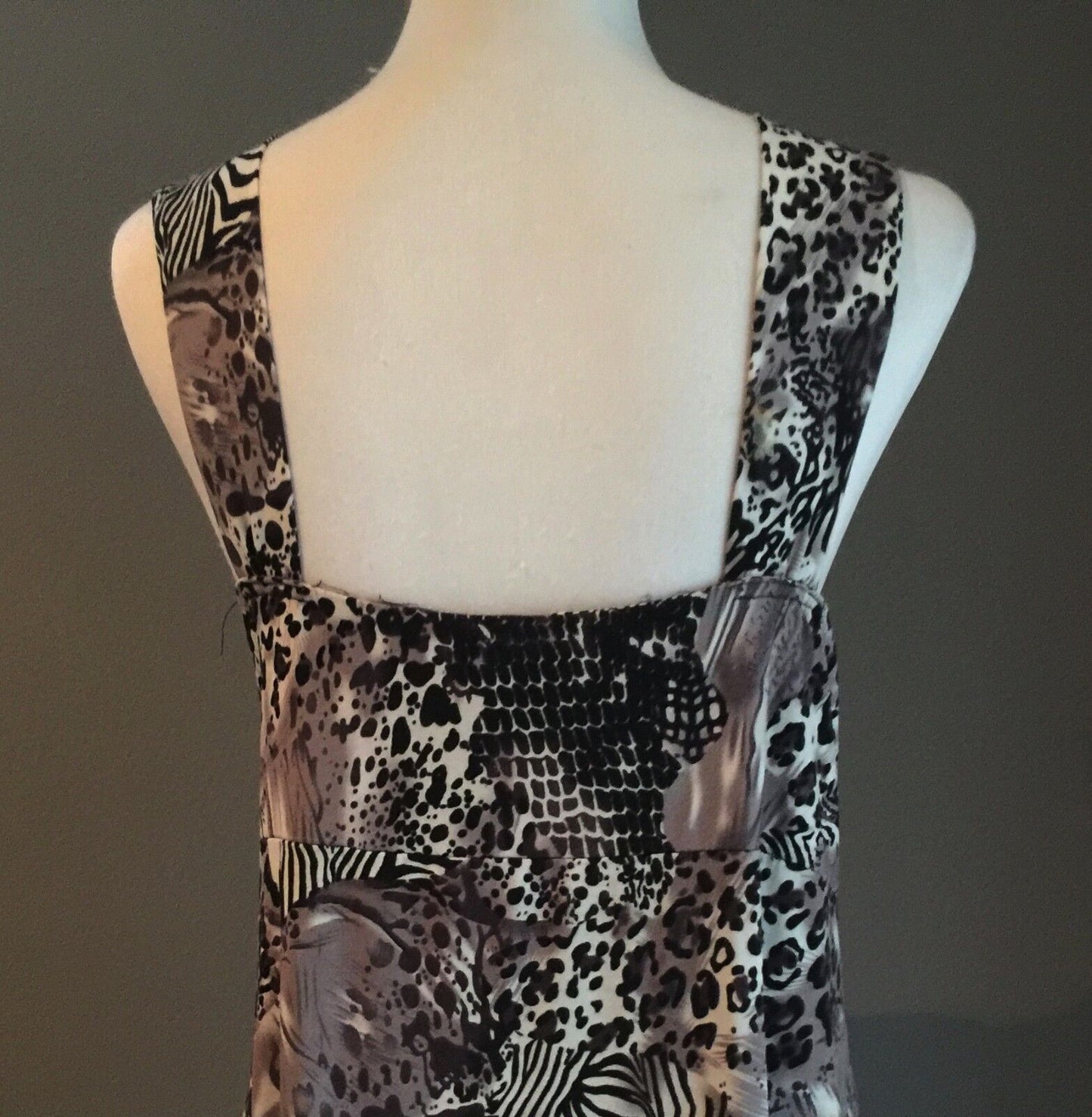 CROSSROADS Maxi Dress Hi Lo Black Grey Cream Multi Print Long Plus Size XXL