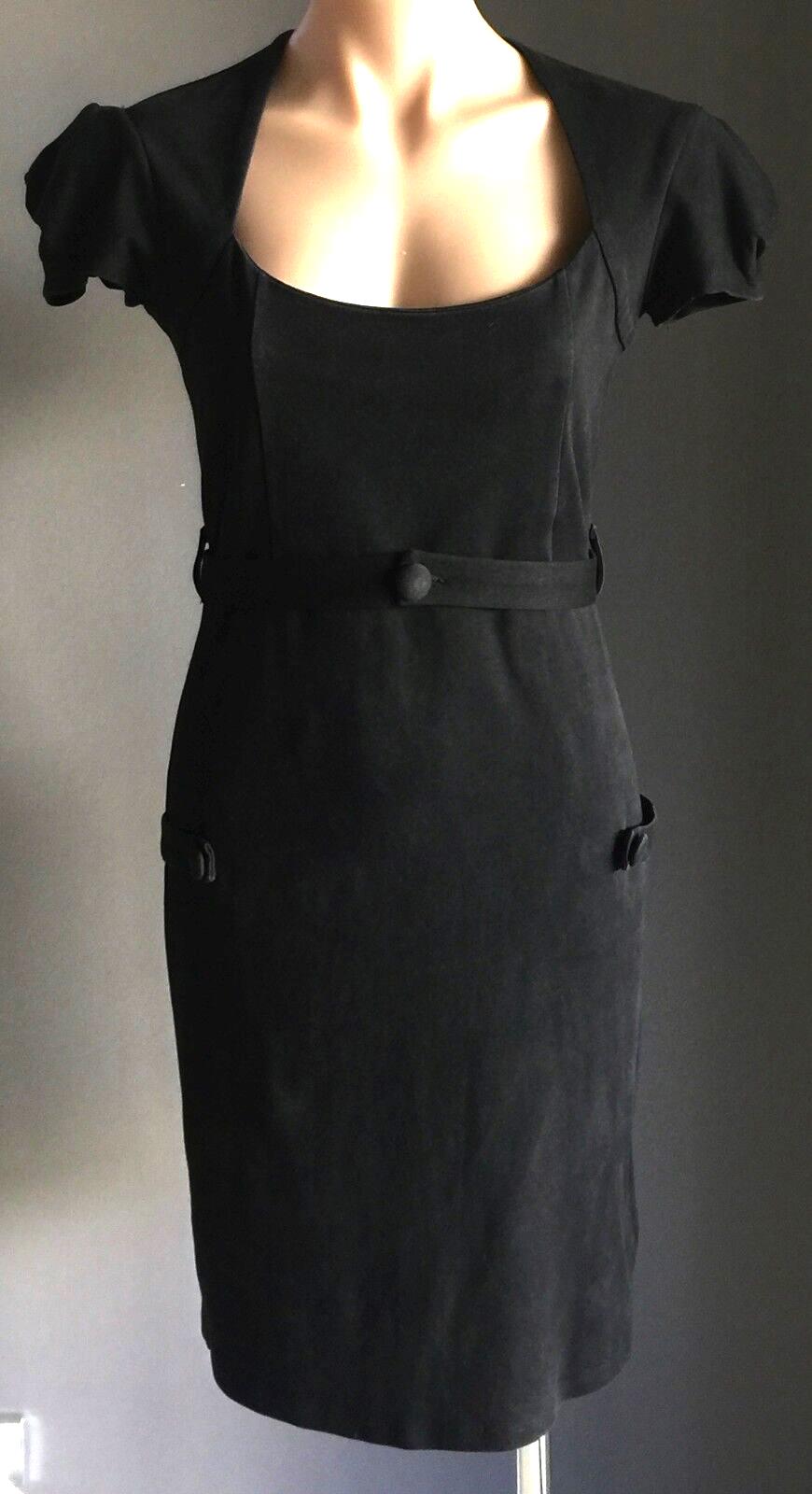 CROSSROADS Dress Black Cap Sleeve Knee Length Ladies Sheath Size 10