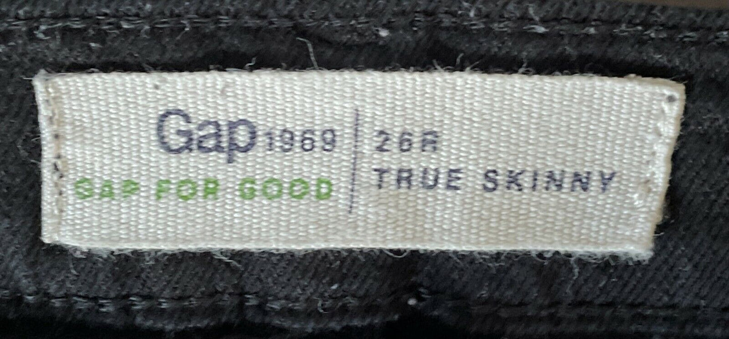 GAP "True Skinny" Jeans Stretch Black Denim Pants Ladies Size 26R AU 6