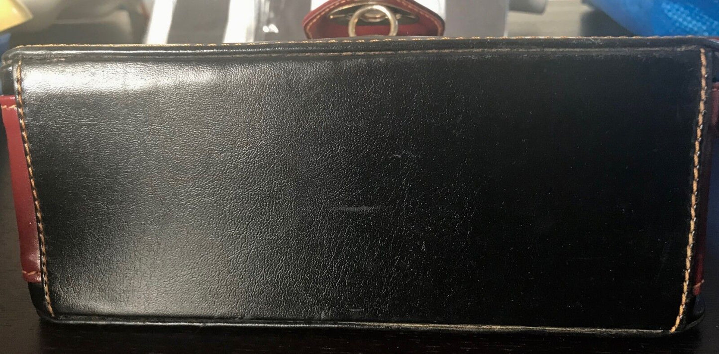 Nics Nice Designs LEATHER SHOULDER BAG Black Tan Leather Cross Body HandBag NEW