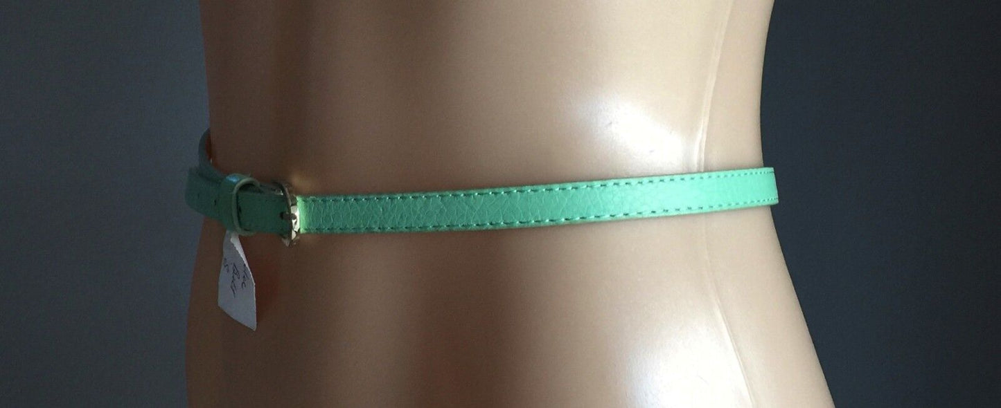 Thin Dress Belt Ladies 1.5cm Thin Mint Green Pleather Size 12 NEW