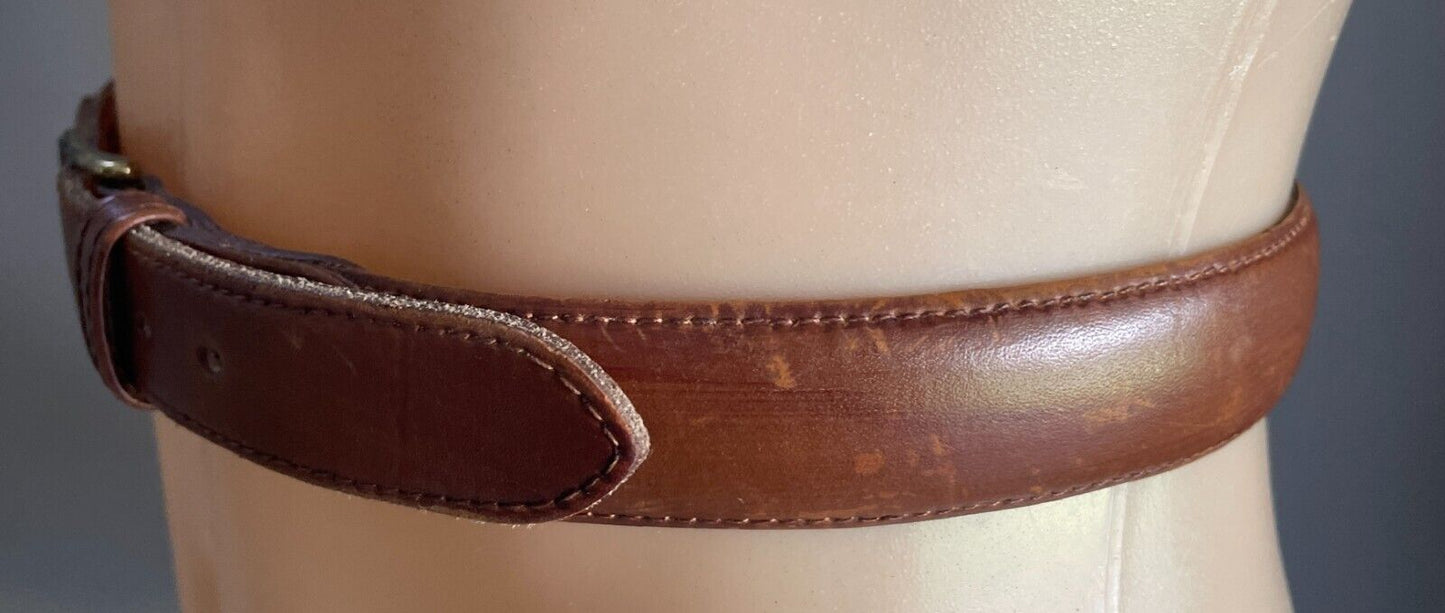 WEISS Tan Leather Belt 3cm Wide Size 12 To Fit Waist 70.5 - 77.5cm (2) Vintage