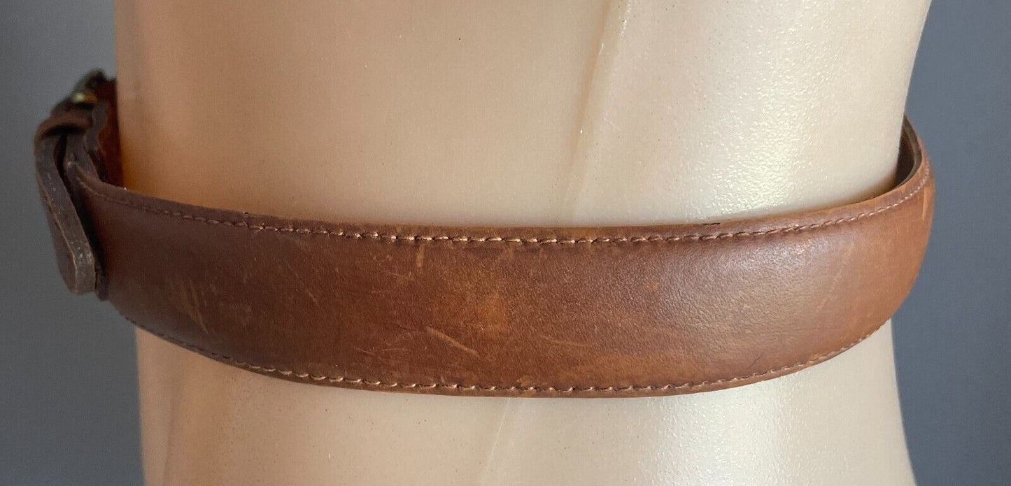 WEISS Tan Leather Belt 3cm Wide Size 12 To Fit Waist 70.5 - 77.5cm (1) Vintage