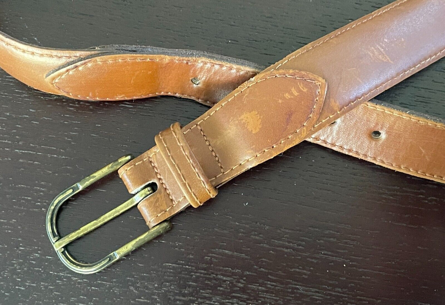 WEISS Tan Leather Belt 3cm Wide Size 12 To Fit Waist 70.5 - 77.5cm (1) Vintage