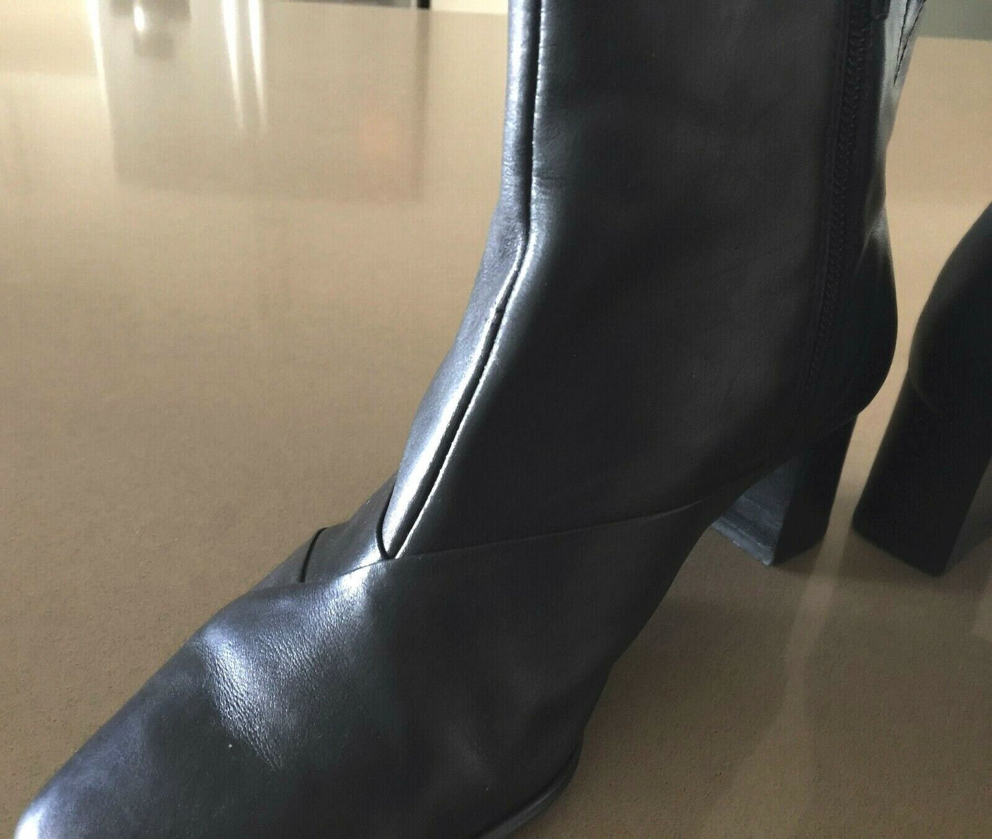 EASY STEPS "Mayday" Leather Ankle Boots Black Booties Ladies Size 5.5C