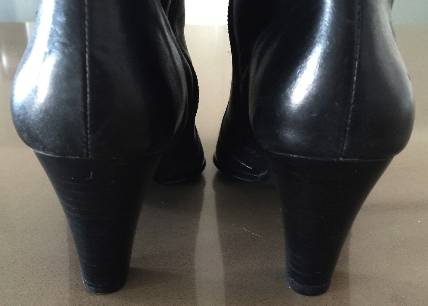 EASY STEPS "Eaton" Ankle Boots Shoes Ladies Size 7C Black Leather Booties