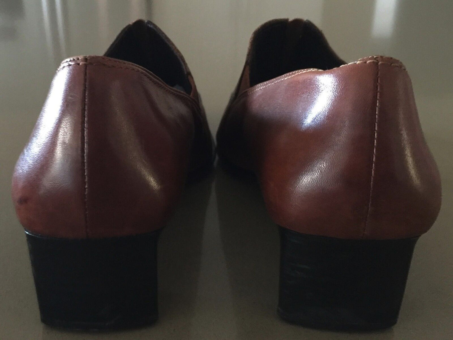 GINO VENTORI Loafer Shoes Rich Tan Leather Ladies Size 37 Italian Luscious