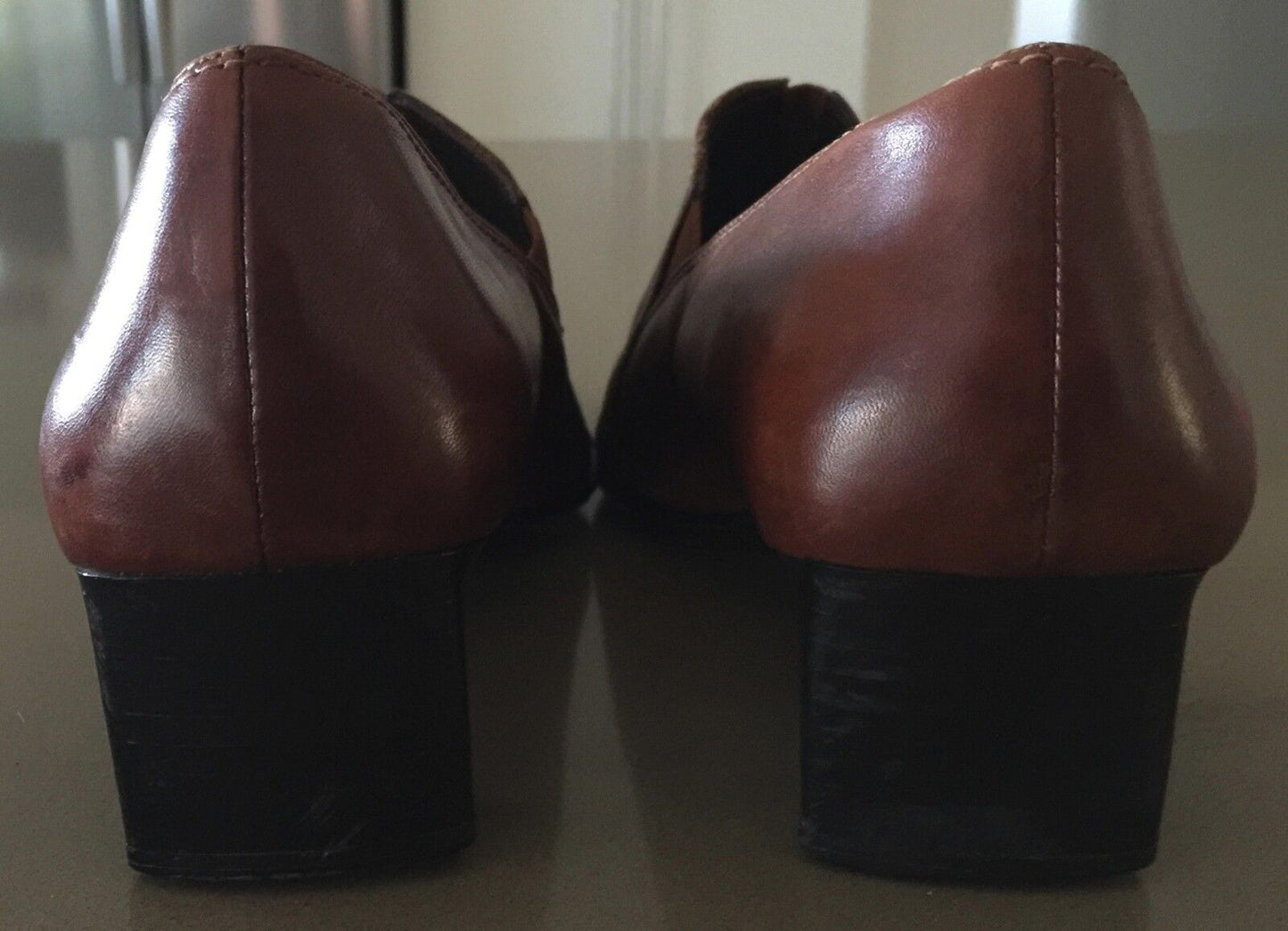 GINO VENTORI Loafer Shoes Rich Tan Leather Ladies Size 37 Italian Luscious
