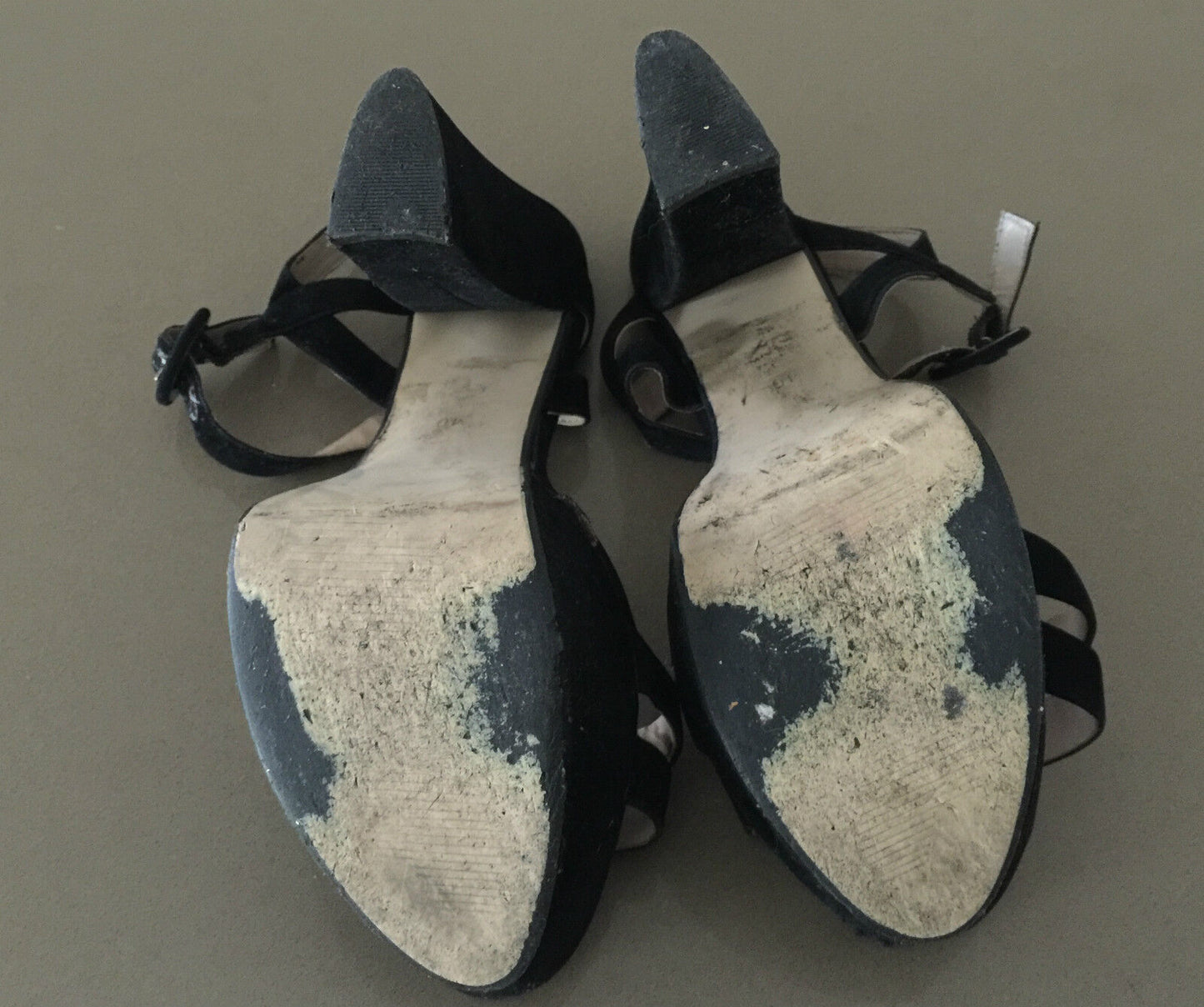 I LOVE BILLY Stiletto Shoes Black Suede Open Toe Ankle Strap Heels Size 40 AU 9+