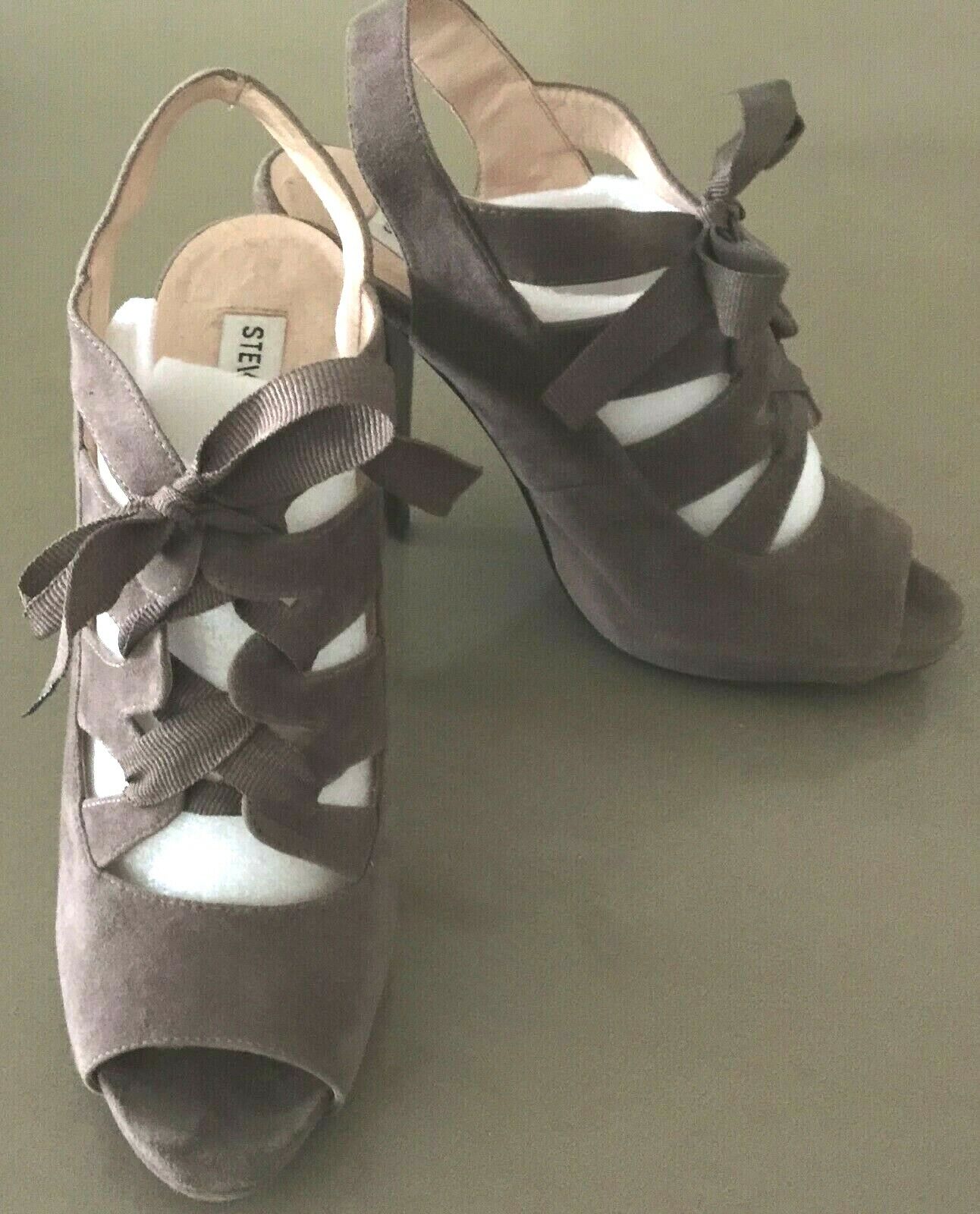 STEVE MADDEN " Wendy " 13cm Taupe Suede Shoes Stilettos Ladies Size 40 AU 9