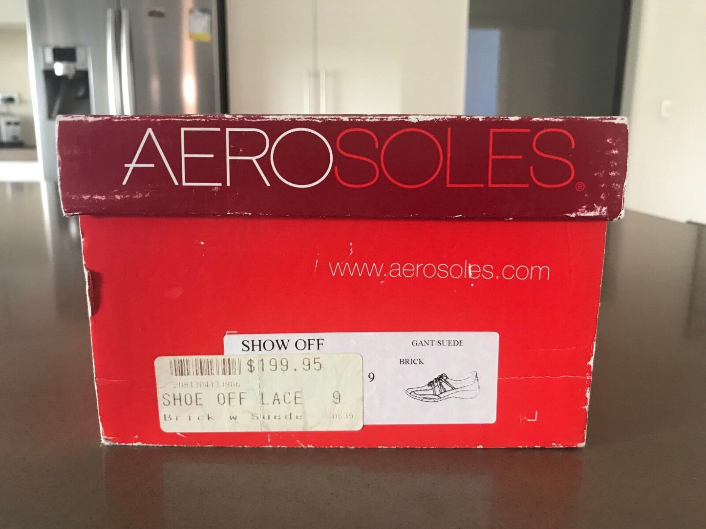 AEROSOLES Lace Up Shoes Brick Colour Leather & SuedeLadies Size 9 EUC