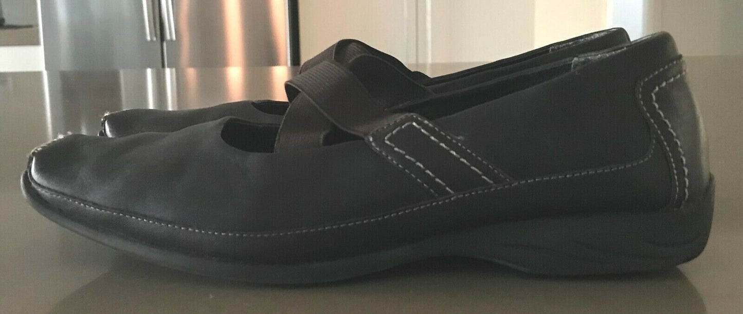 7TH HEAVEN Shoes Brown Leather Loafer Comfortable Slip On Stitch Ladies Size 41