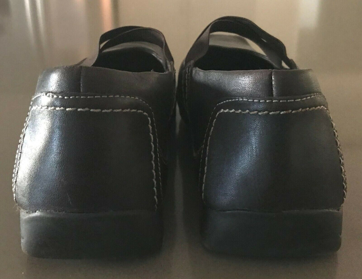 7TH HEAVEN Shoes Brown Leather Loafer Comfortable Slip On Stitch Ladies Size 41