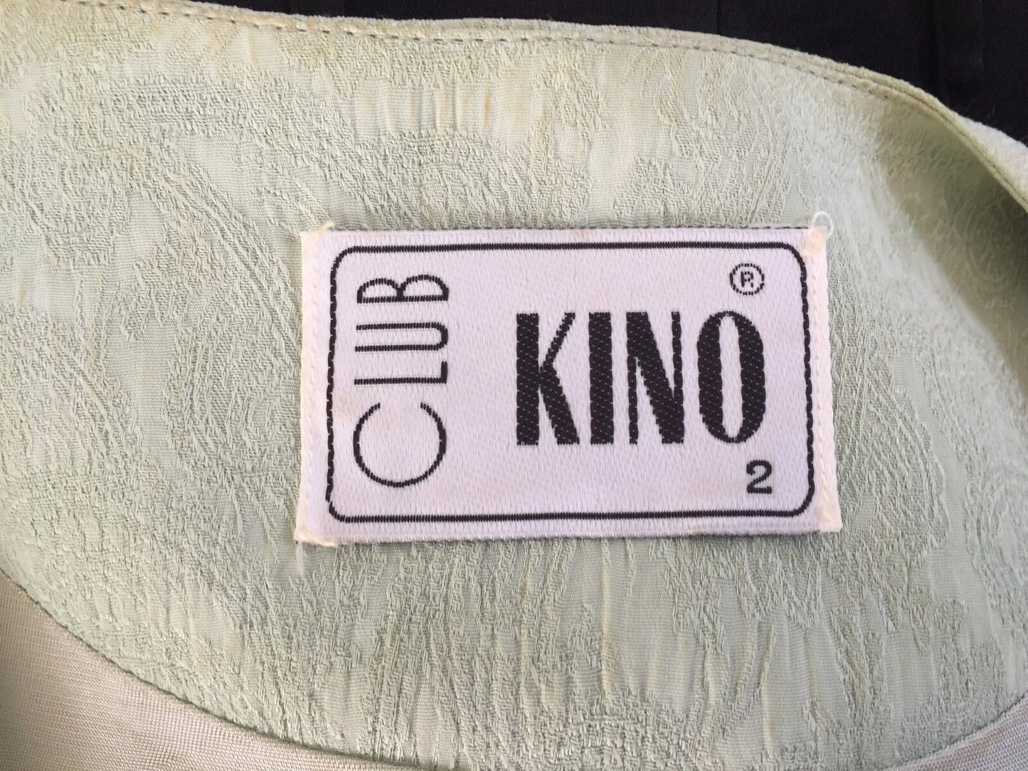 CLUB KINO Jacket Crop Bolero Crinkle Sage Green Paisley Print Size 12 Vintage