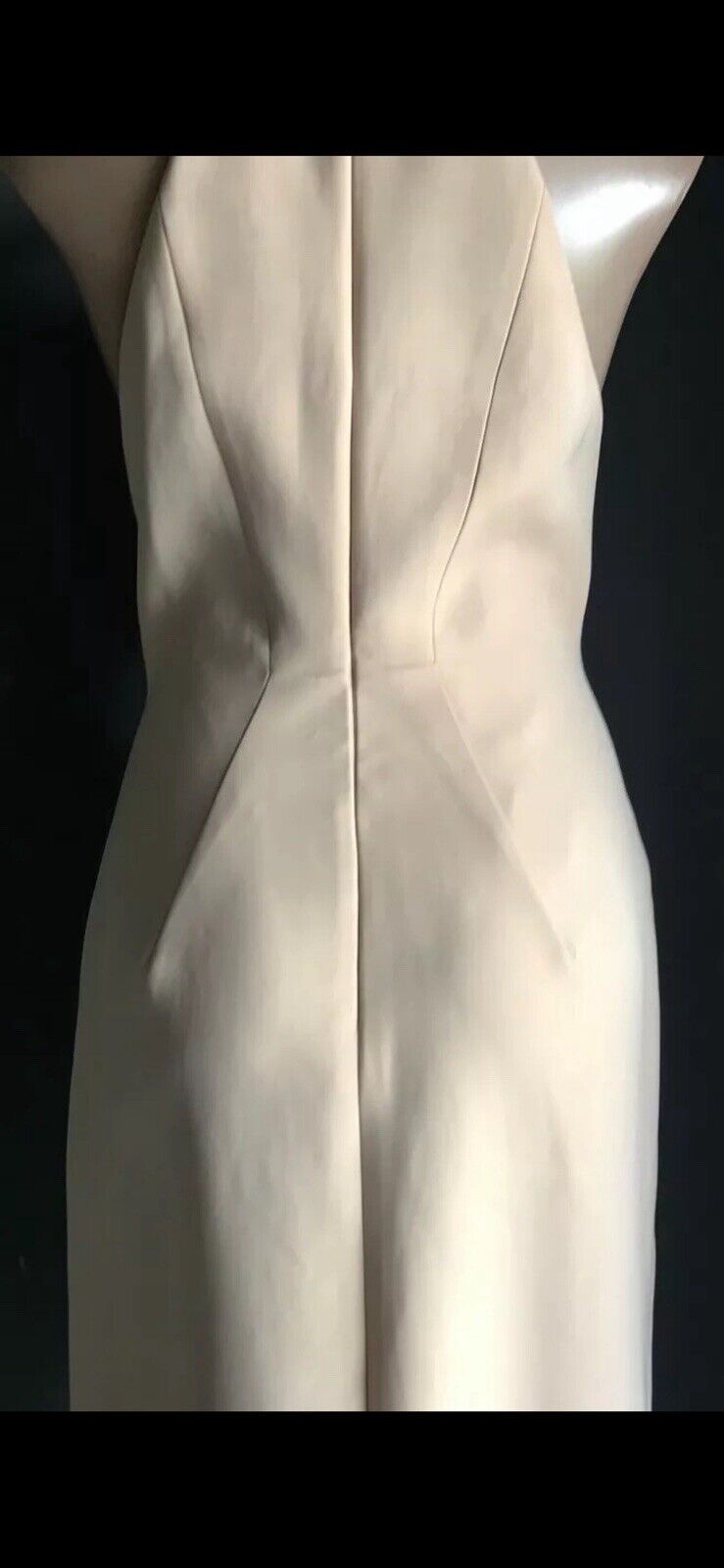 C/MEO COLLECTIVE "Kiss Land" Midi Dress Beige High Neck Races Cocktail Size M 10