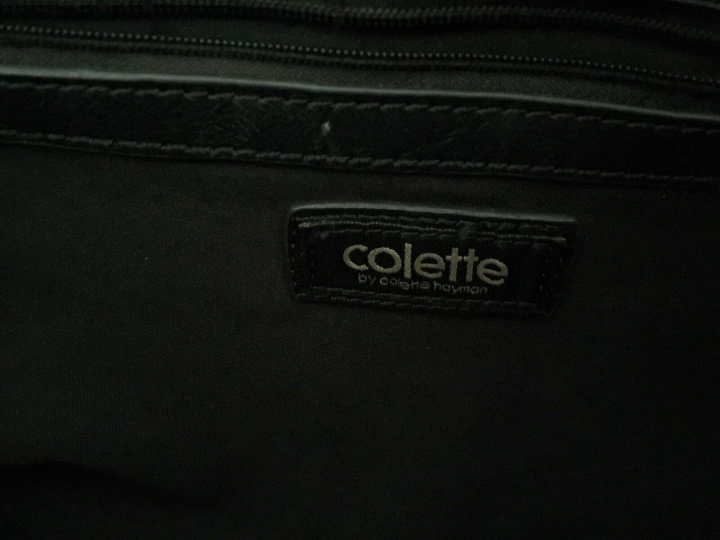 COLETTE Shoulder Bag Black Pleather Tote Large Handbag Straps