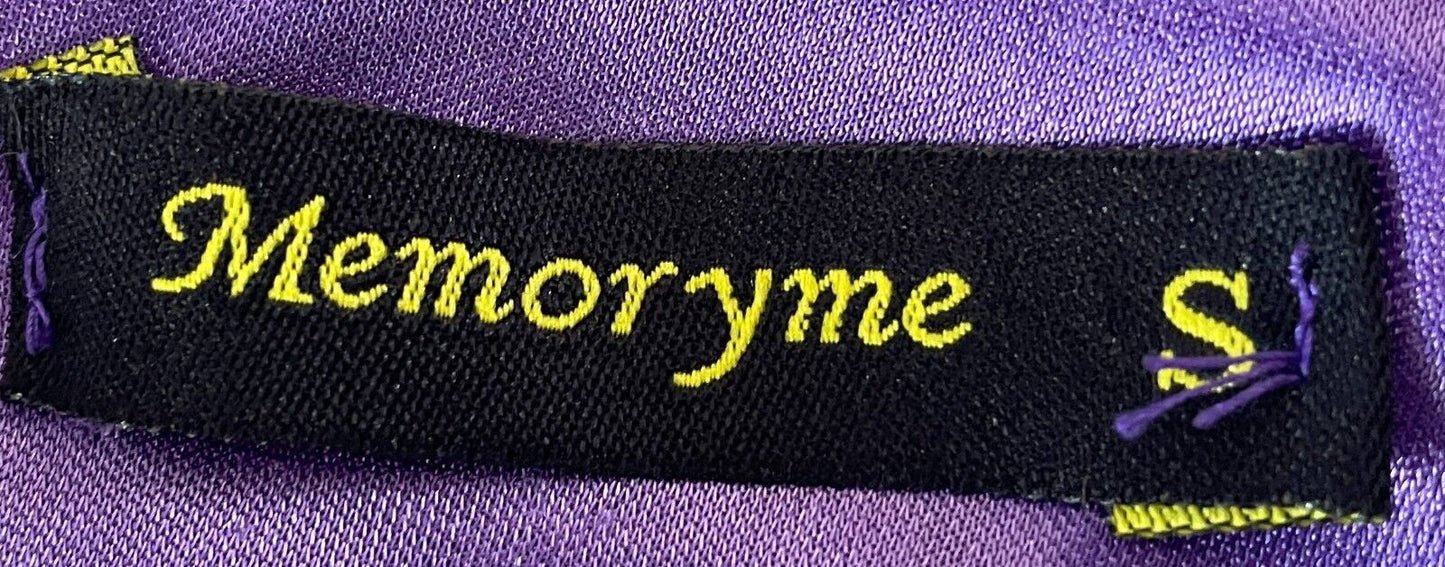 MEMORYME Purple Sheath Dress Cap Sleeves Short Length Lace Trim Hem Size S 8 NEW
