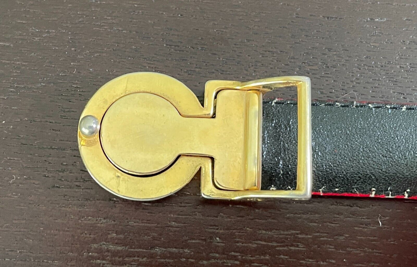 OROTON Belt Red Leather & Gold Chain 1.5cm Wide Size 28 70 To Fit Waist 67 77cm