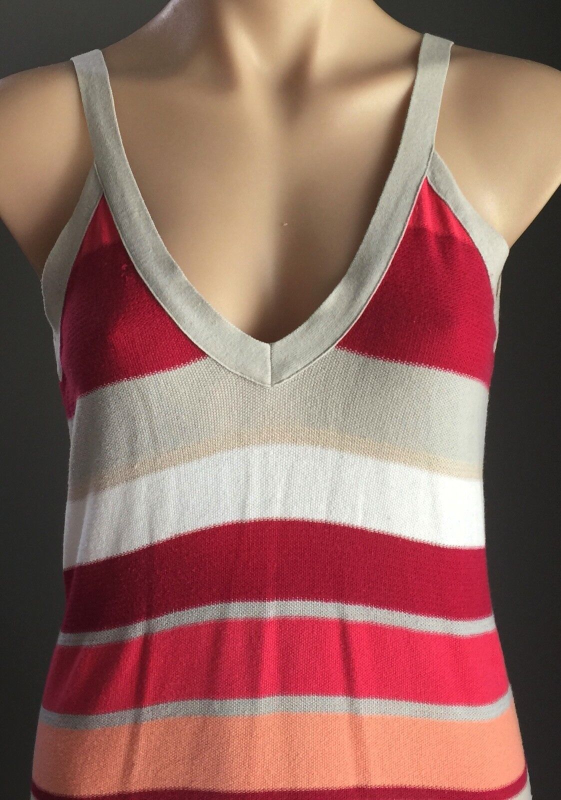 WITCHERY Maxi Dress Sleeveless Knit Size 14 12 Hippy Chic Colourful Stripe Boho