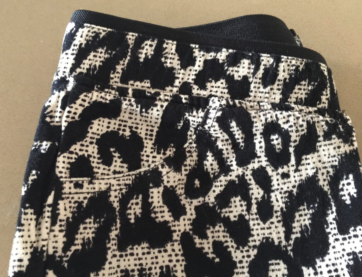 ZZANG Black & Beige Leopard Animal Print Stretch Leggings Ladies Size S 8