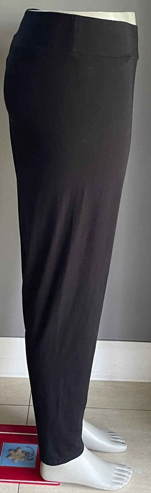 Leggings Black Elastic Waist Full Length Ladies Plus Size 22 Stretch