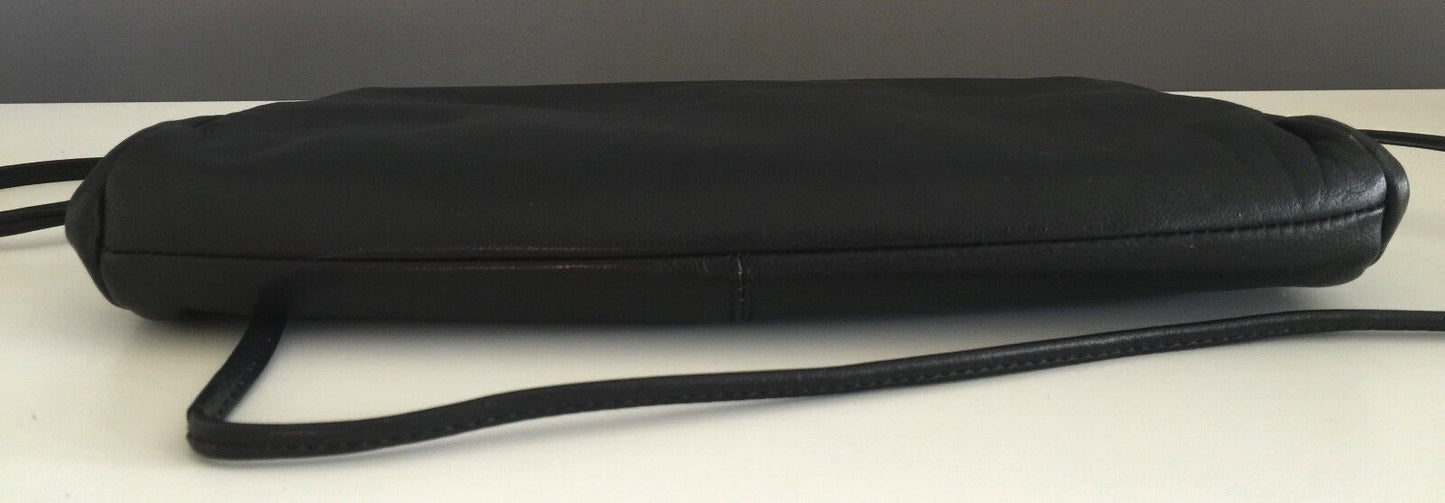 FAIGEN HANDBAGS Shoulder Bag Black Leather Frame Clutch Strap Handbag Vintage