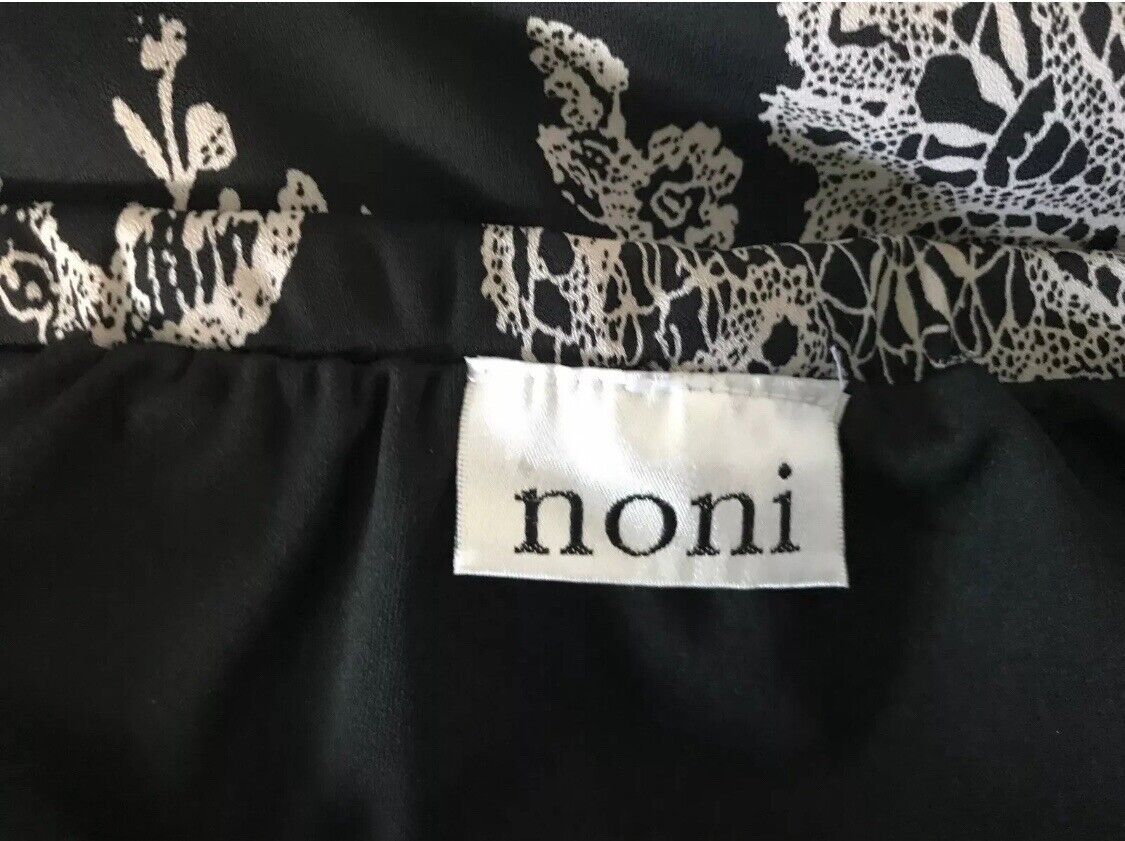 NONI Midi Skirt Brown Taupe Print Godet Style Elastic Waist Plus Size 22 24