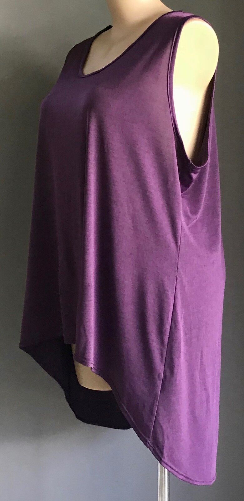 TAKING SHAPE TS Top Dip Hem Tunic Purple Marl Sleeveless Stretch Plus Size XL 24