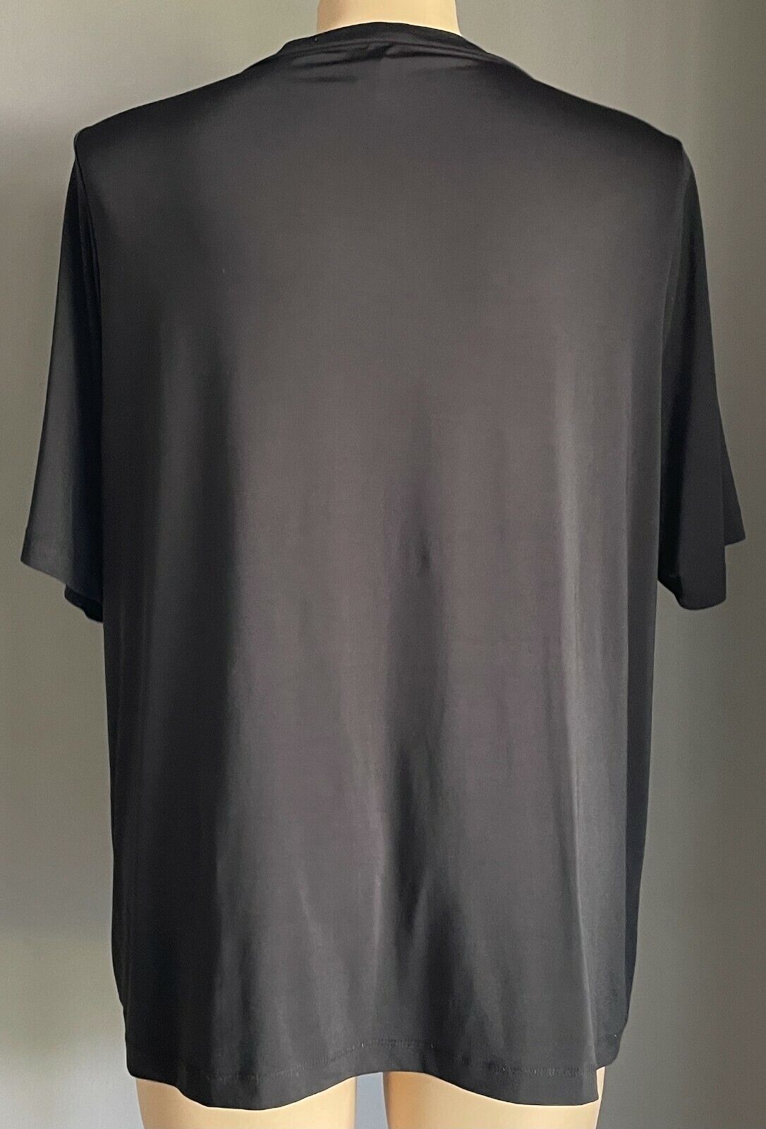 TAKING SHAPE TS Top Button Trim Black & Colour Abstract Short Sleeve Plus Size L