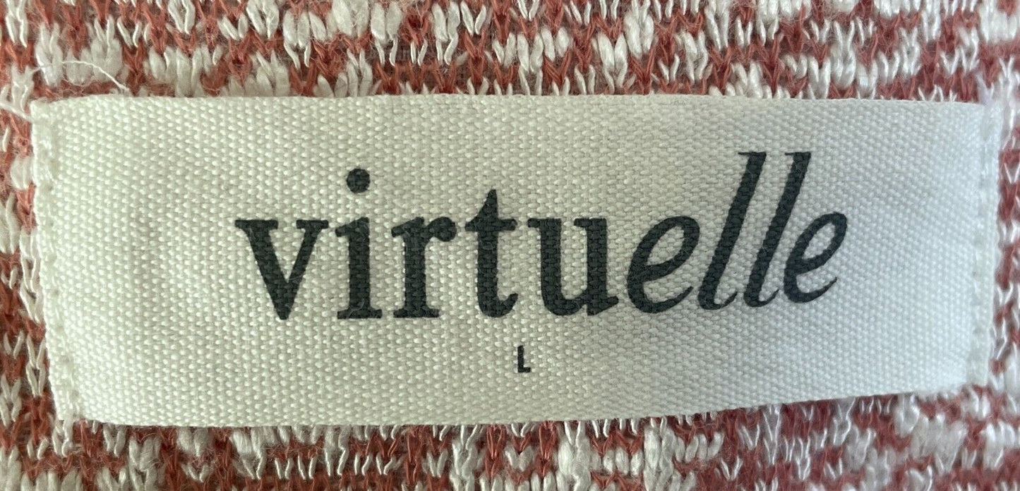 VIRTUELLE Top TAKING SHAPE Coral Pink Marl Stretch Drop Shoulder L/Sleeve Size L