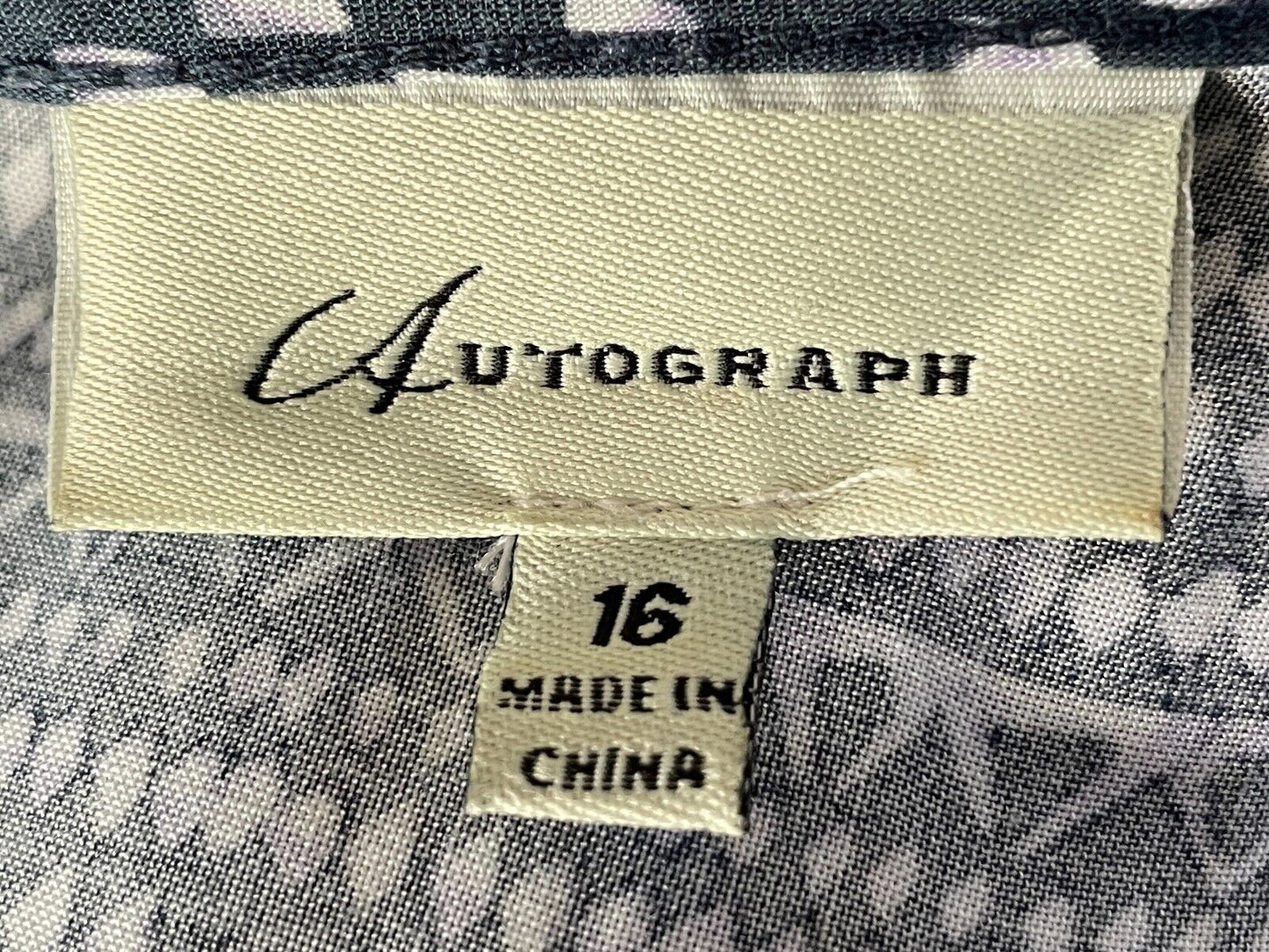 AUTOGRAPH Dress Summer Shift Blue White Print Sleeveless Light Plus Size 16 NEW