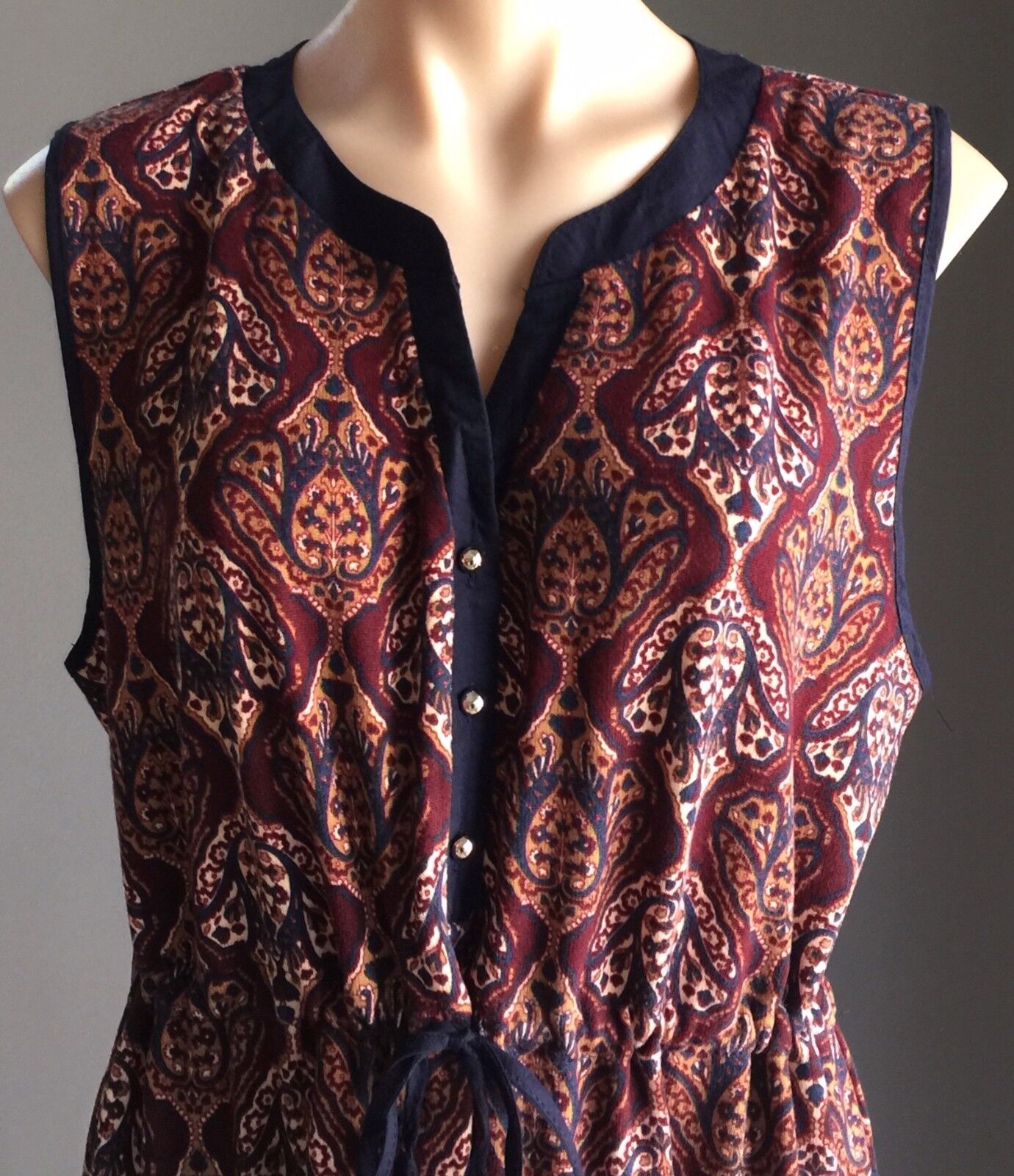 SUITE BOUTIQUE Colourful Baroque Print Sleeveless Blouson Dress Ladies Size 16