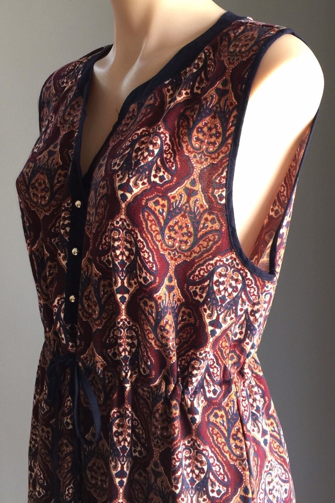 SUITE BOUTIQUE Colourful Baroque Print Sleeveless Blouson Dress Ladies Size 16