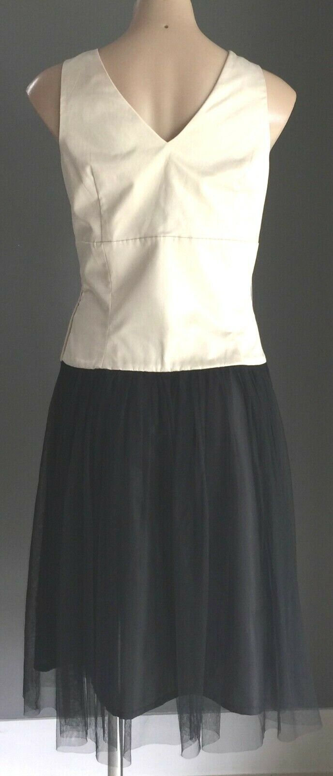 TARGET Dress Drop Waist Tulle Skirt Sleeveless Ivory & Black Ladies Size 16 NEW