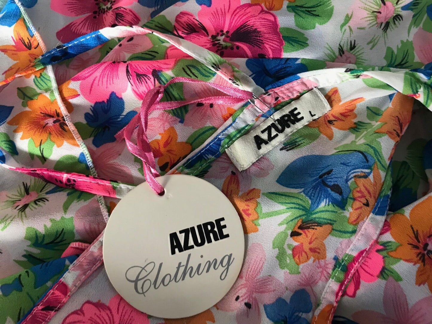 AZURE CLOTHING Romper Multi Coloured Floral Playsuit Shorts Size L 12 NEW