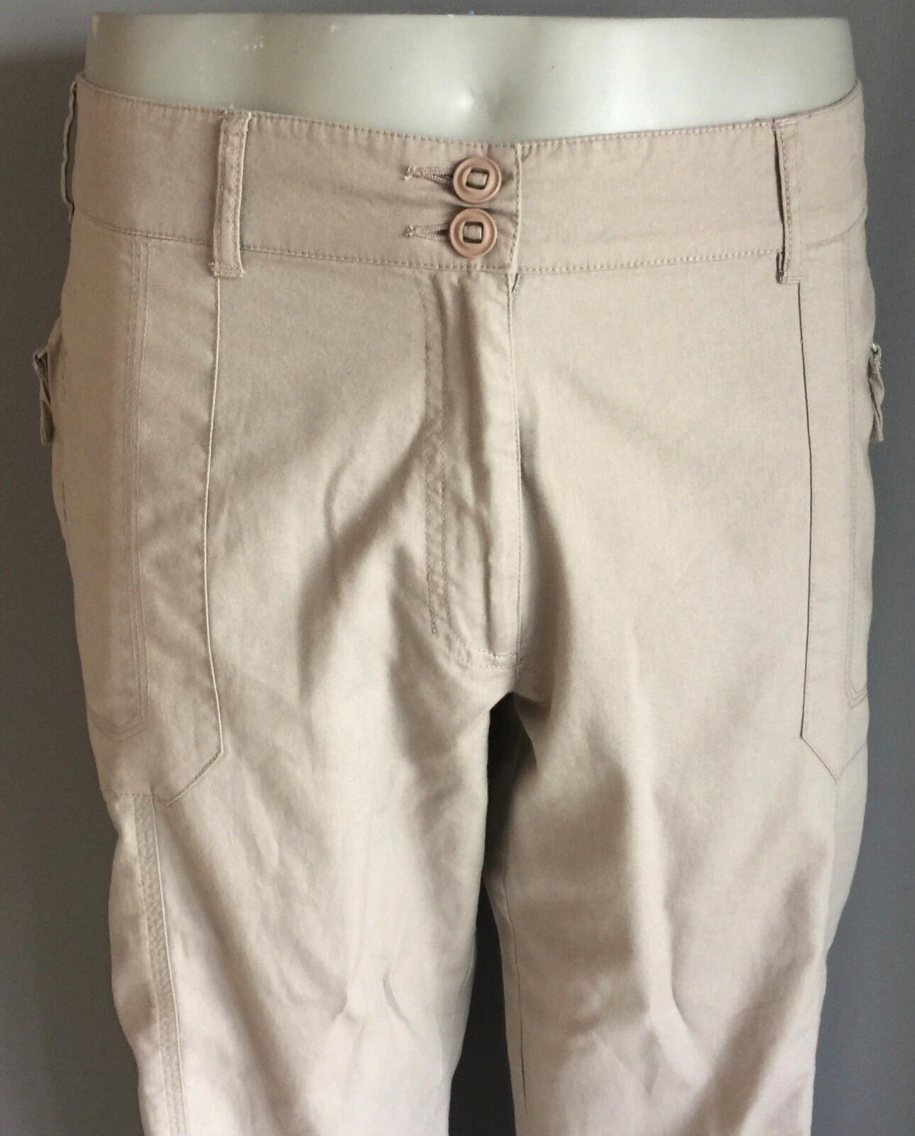 LIZ JORDAN Pants Wide Leg Crop Casual Light Brown Plus Size 18 NEW