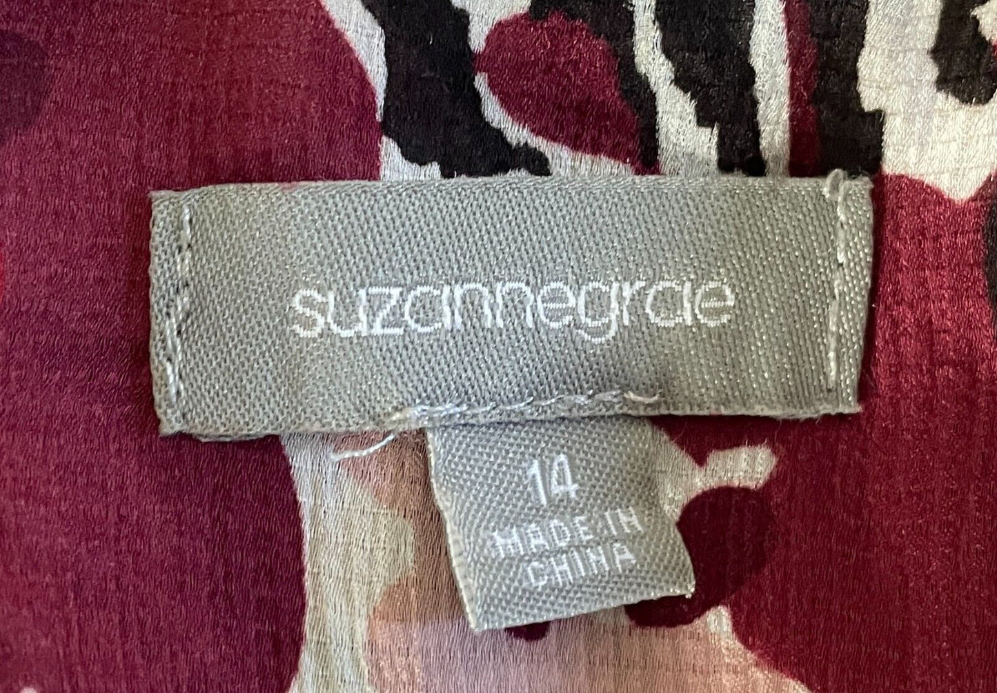 SUZANNE GRAE 3/4 Sleeve Jacket Lightweight Multicolour Floral Print Size 14