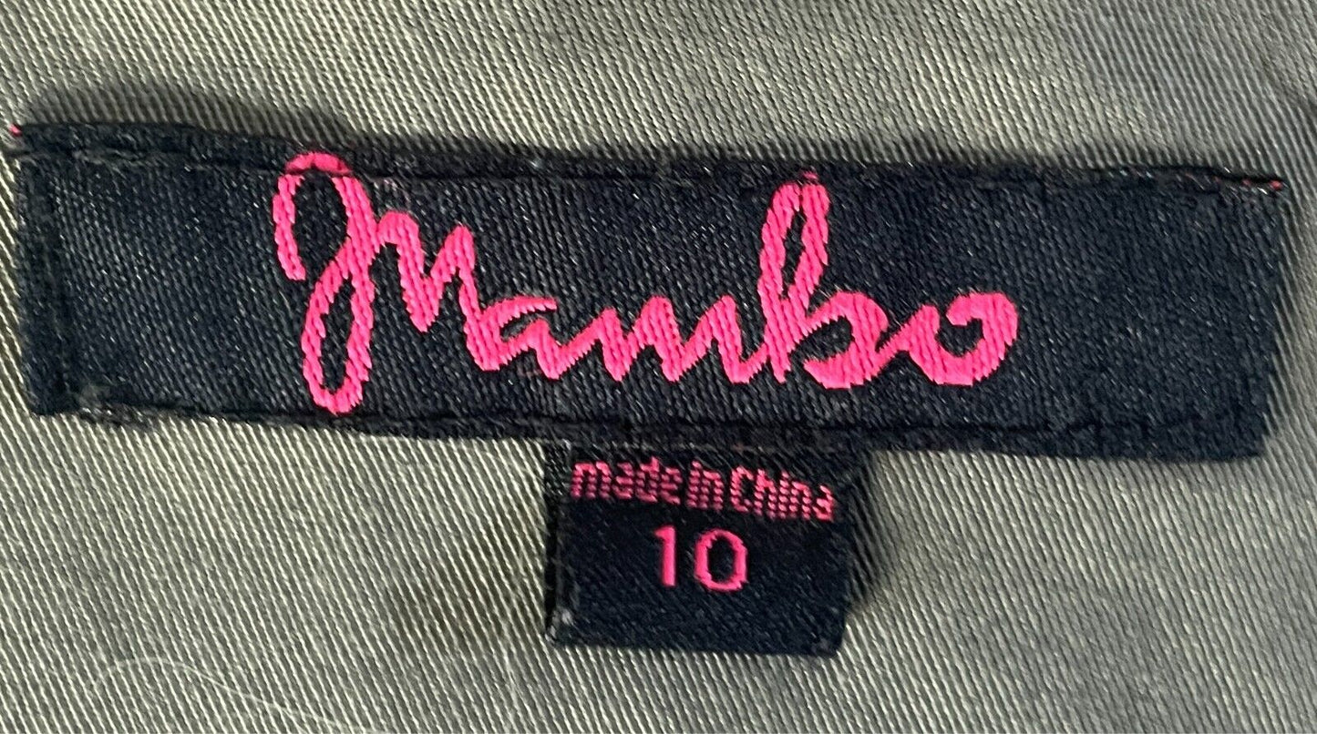 MAMBO Anorak ParkaJacket Khaki Size 10 Lightweight Cotton Long Sleeves Hoodie