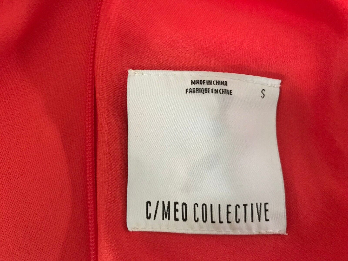 C/MEO COLLECTIVE Dress Cowl Neck Sheath Coral Frock Ladies Size S 10