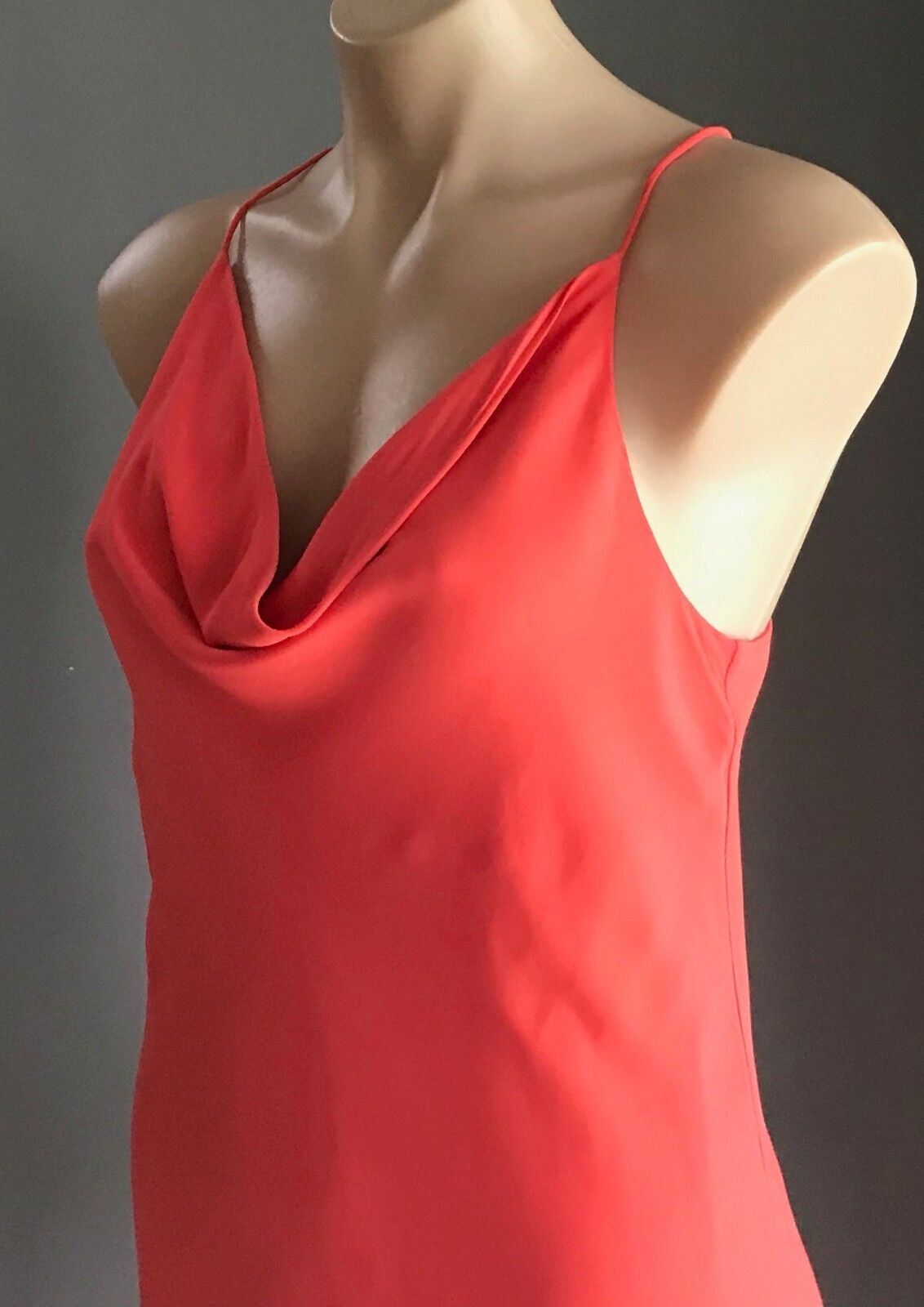 C/MEO COLLECTIVE Dress Cowl Neck Sheath Coral Frock Ladies Size S 10