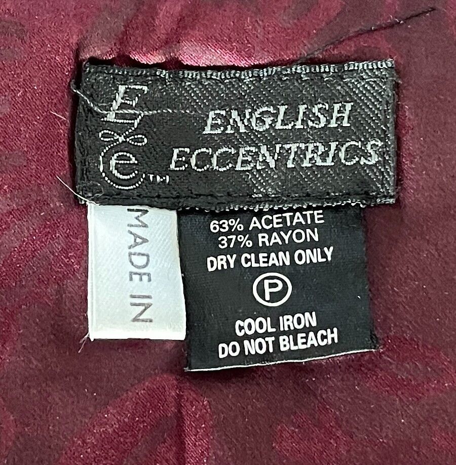 ENGLISH ECCENTRICS Stole Collar Burgundy Textured Velour Neck Scarf England