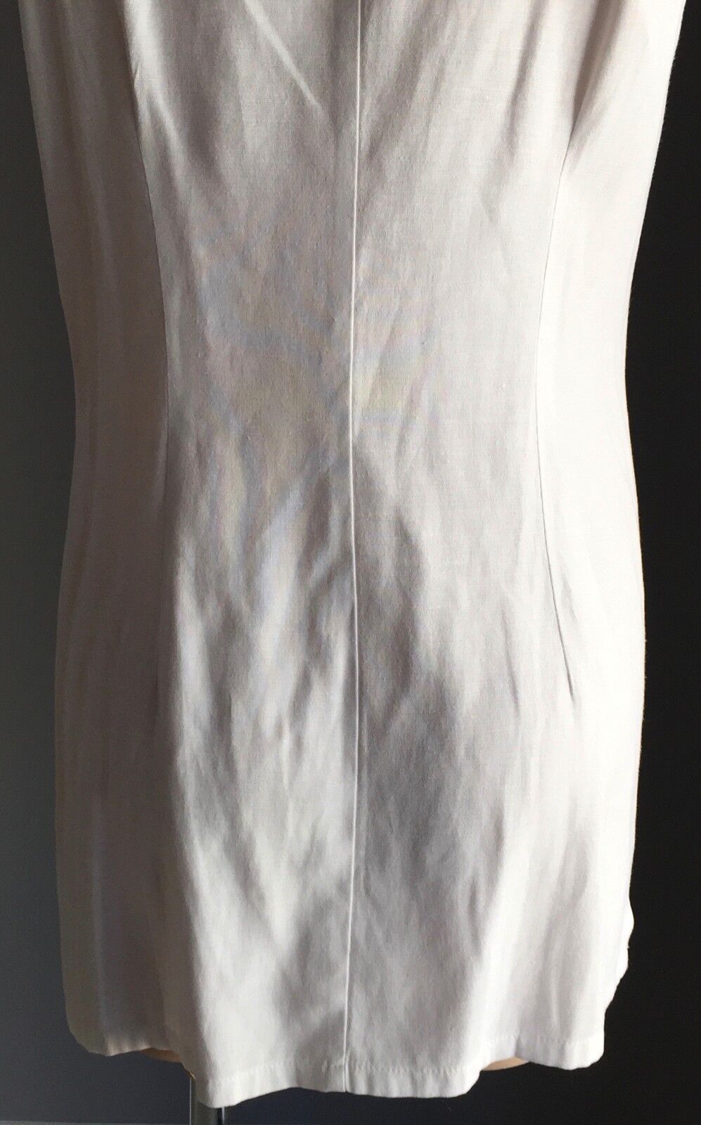 Vintage MARSHAL GERALD ASHLEY White Sleeveless Fitted Tunic Top Size 14
