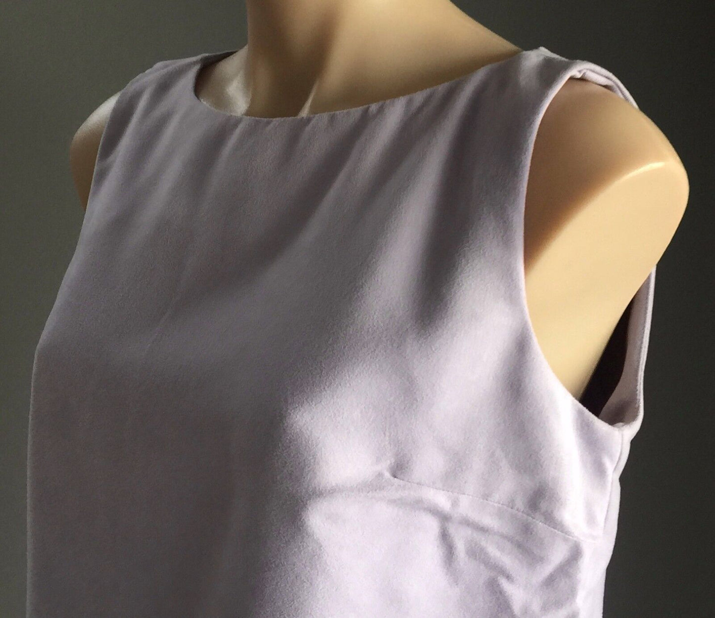 TABLE EIGHT Box Style Top Mauve Suede Look Sleeveless Frill Hem Ladies Size 12