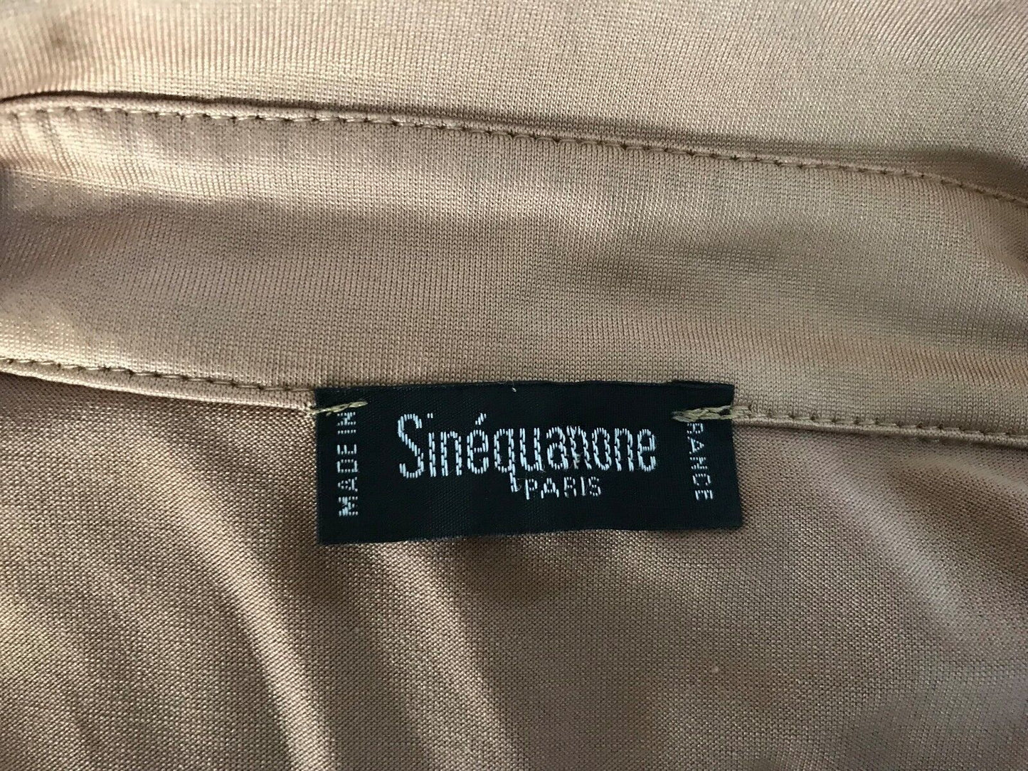 French SINEQUANONE Polo Top Gold Colour Sleeveless Stretch Ladies Size 2 AU 12