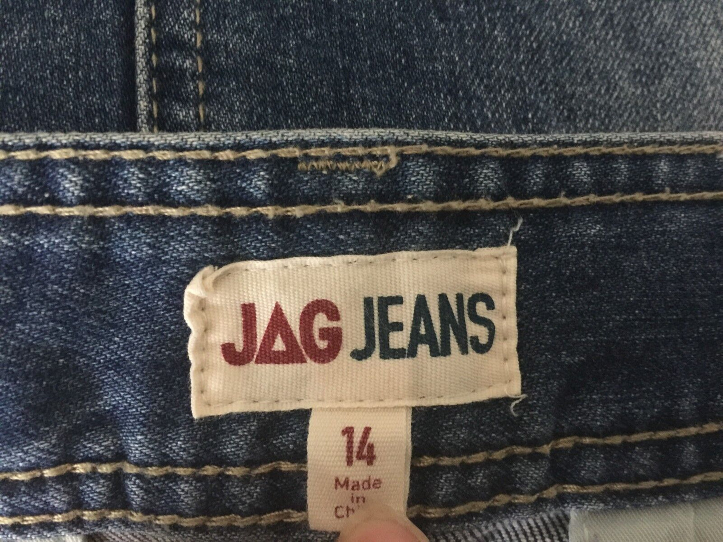 Size 14 Jeans JAG JEANS Denim Skirt Straight Knee Length Blue Retro