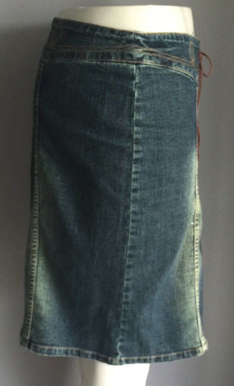 FLIRTY DENIM Denim Skirt Blue Straight Knee Length Jeans Ladies Size 14 Jeans